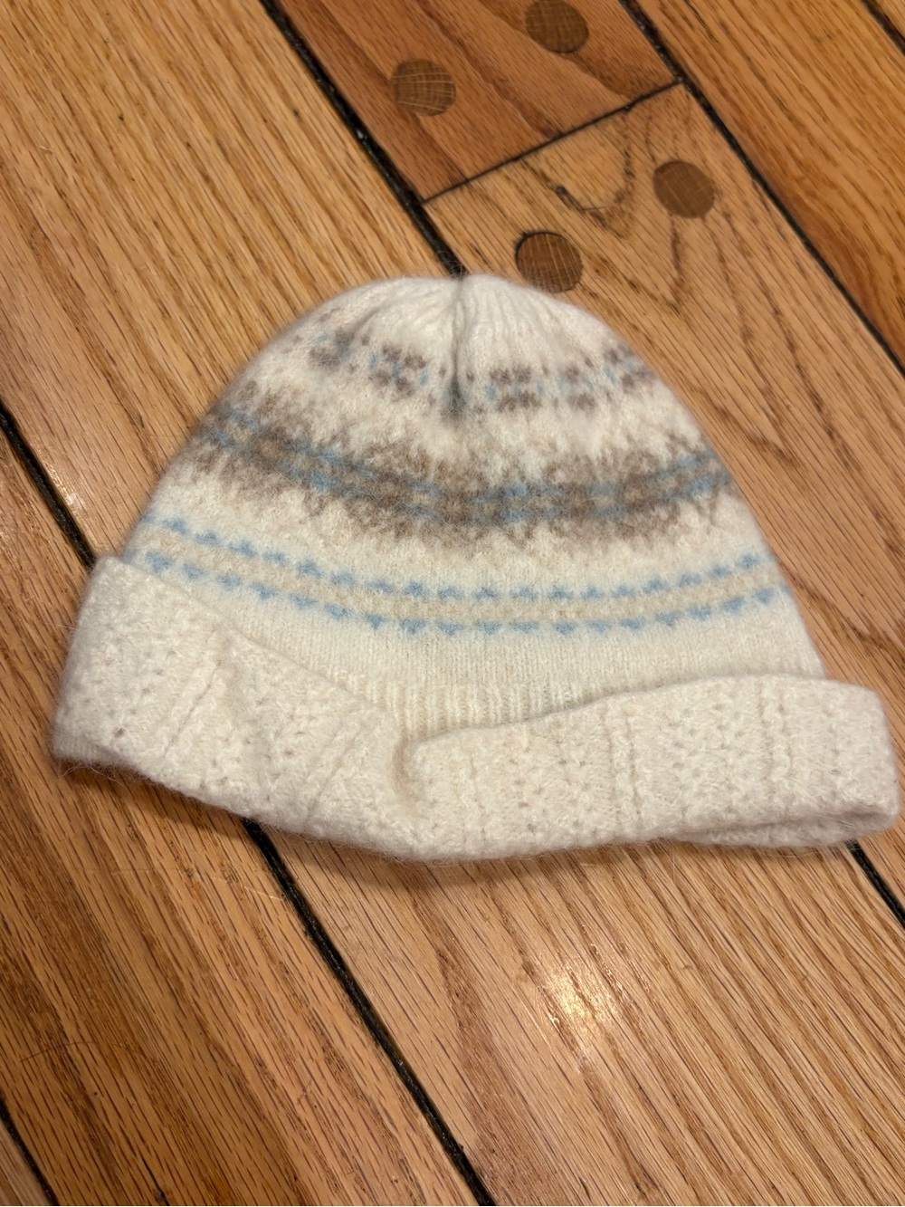 Lauren Ralph Lauren Baby Infant Cream winter Beanie hat Fair Isle wool